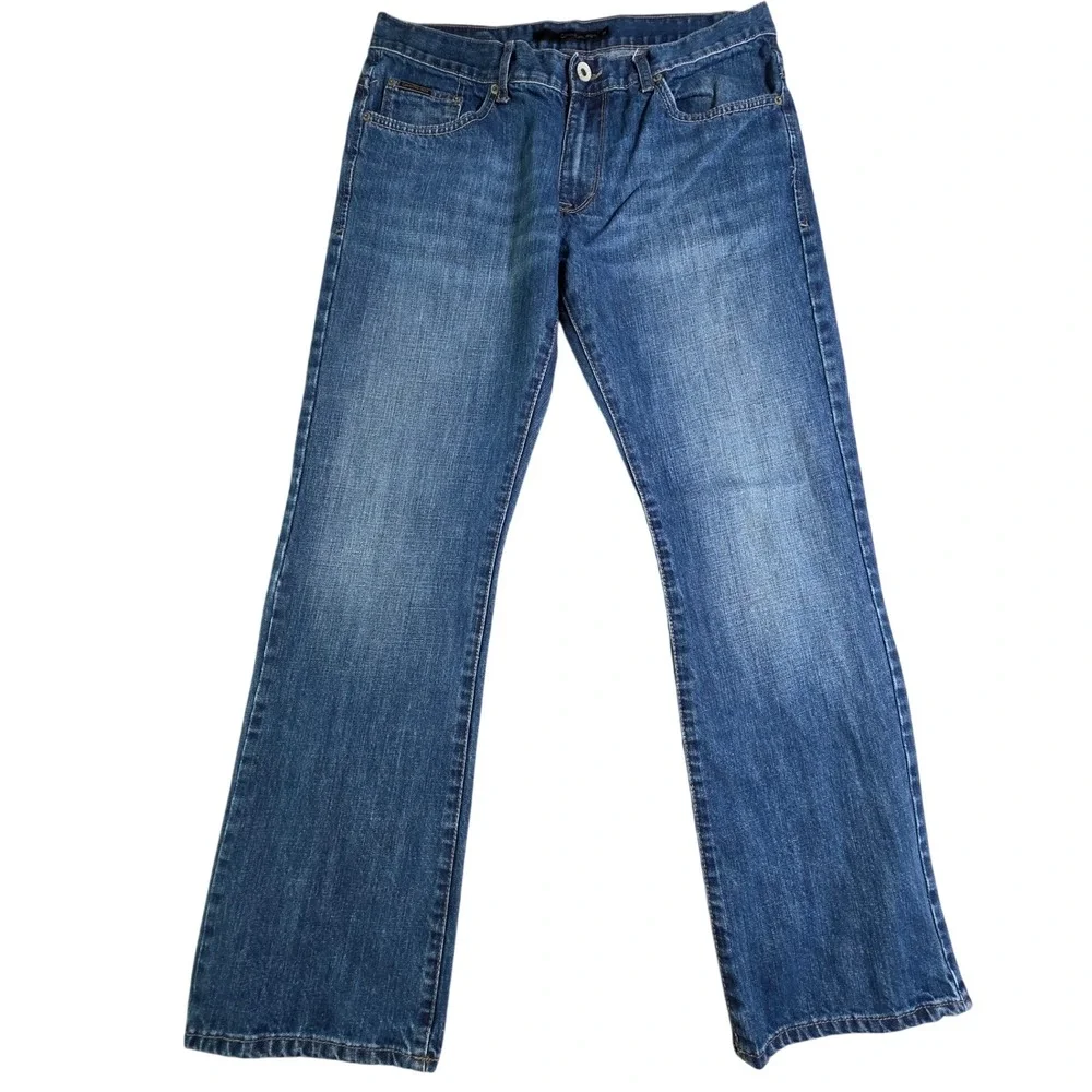 Calvin Klein Jeans Mens 34 Bootcut Medium Wash Blue Denim Pants 0984